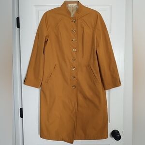 Vintage Womens 10 Misty Harbor Mustard Yellow Any Weather Trench Coat Buoy Cloth